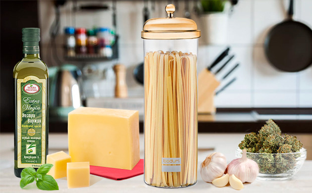 Спагетти с коноплей Ингредиенты для блюда