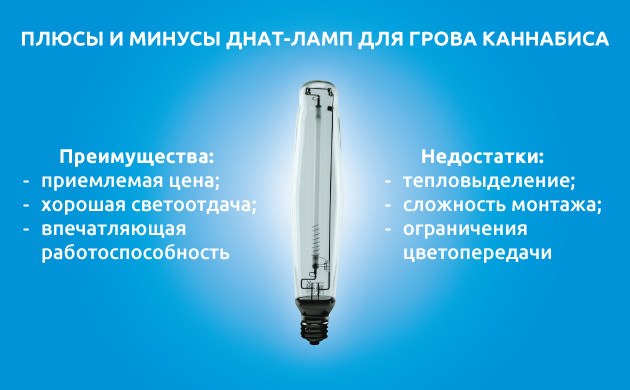 Преимущества и недостатки ДНаТ ламп ДНаТ-лампы для выращивания конопли: плюсы и минусы