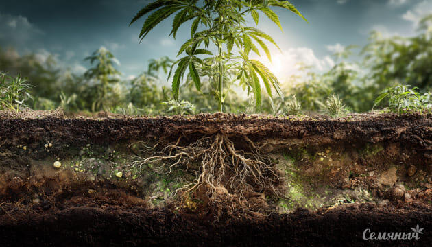 Очистка и восстановление почв с помощью конопли Корневая система технической конопли