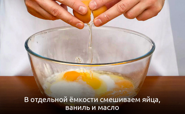 Смешиваем яйца, ваниль и масло Смешиваем ингредиенты канна-хлеба с кабачком