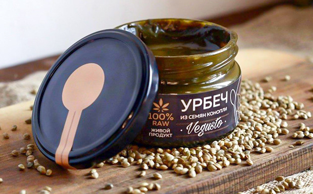 Урбеч из семян конопли Баночка конопляного урбеча