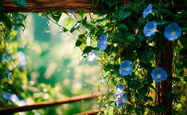 Вьющиеся растения для укрытия аутдорного грова Каннабис среди густых лиан и зелени