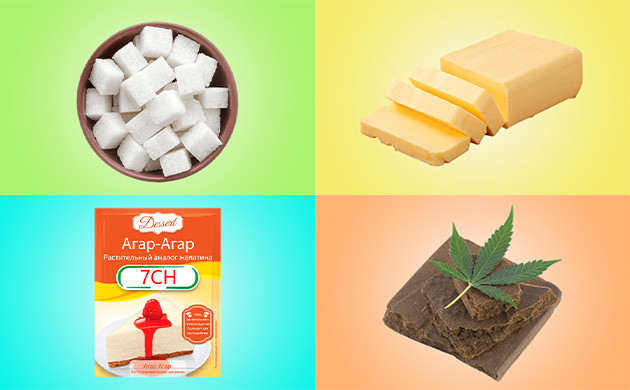 Ингредиенты для приготовления сливочных канна-леденцов