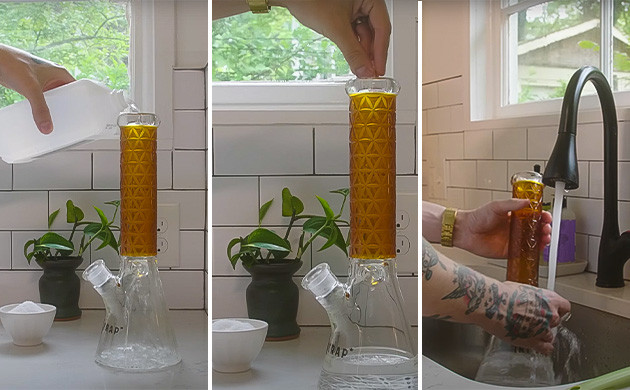 Чистка бонга изопропиловым спиртом и солью